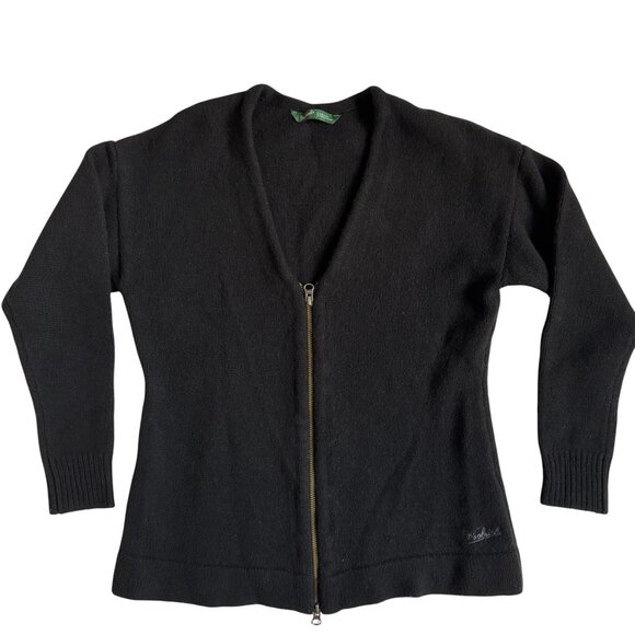 Woolrich Lambswool Full Zip Cardigan Sweater (Black) - Size Small - Picture 1 of 7
